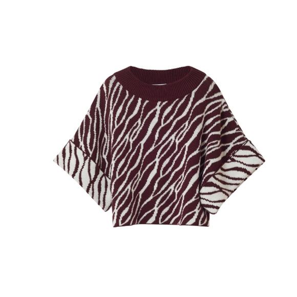 RODEBJER NEW NOUHAILA SWEATER cropped WIDE SLEEVE merino wool Wild Saffron - Picture 5 of 5